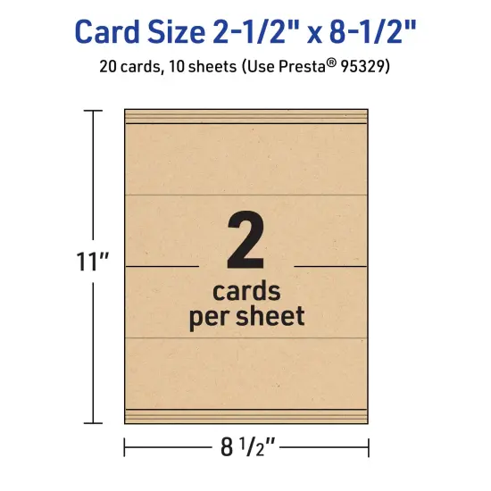Avery Kraft Brown Tent Cards, 2-1/2" x 8-1/2" Rectangle {5}
