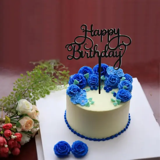 12 Pack Multi Styles Birthday Cake Topper Set, Acrylic Cake Bunting Decor Birthday Cake Picks Party Decorations Supplies(Gold) {3}