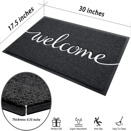 Door mat, Outdoor Indoor Welcome mat, Durable Non-Slip Easy to Clean Front Doormat, Entrance Rectangular Doormat {2}