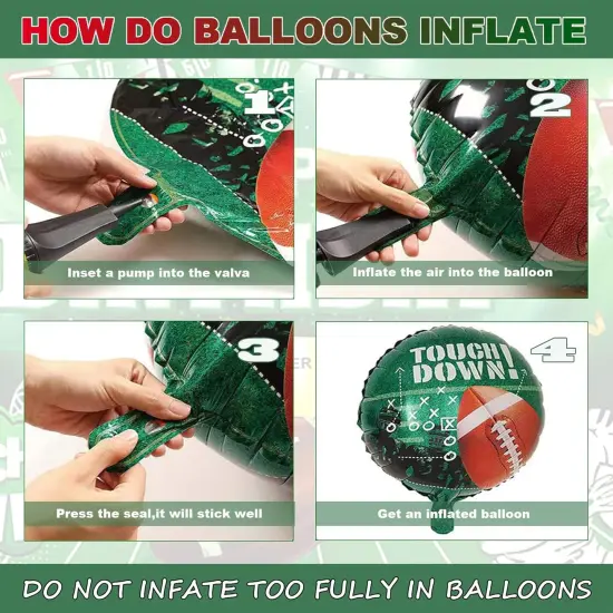 Football Party Balloons,27 Inch Football Shape Balloon Mylar Foil Latex Balloon Bouquet for Kids Teenagers Sport Theme Birthday Party Decors, Super Sunday Touchdown Party Decors Supplies {2}