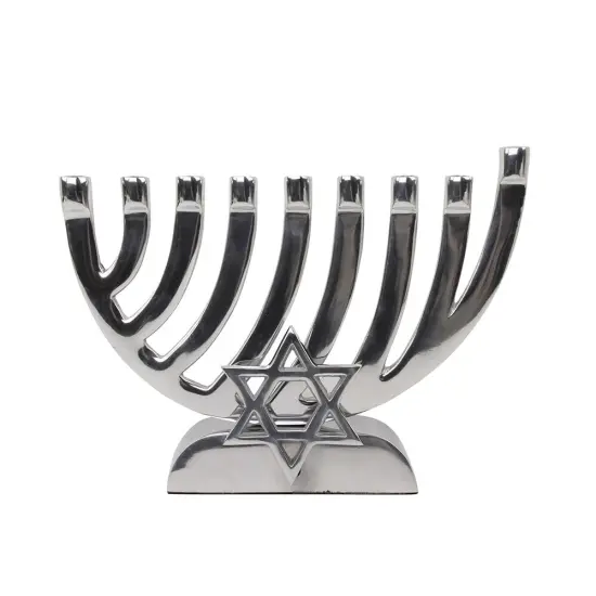 Star of David Metal Candle Menorah By Kinor Decor Blue {2}