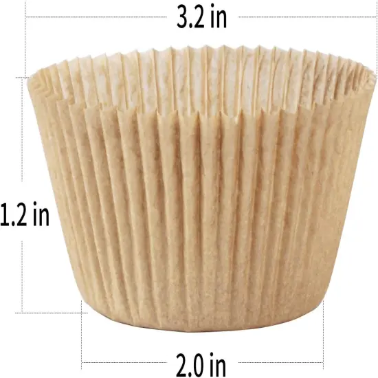 Standard Natural Cupcake Liners 500 Count, No Smell, Grease-Proof Paper Muffin Liners, Food-grade Baking Cups for Cupcakes, Muffins, Nuts {1}