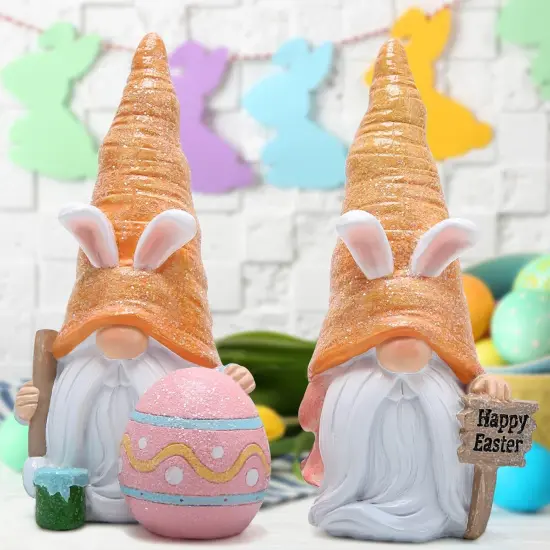 Easter Gnomes Bunny Doll Decor - Resin Home Ornaments Table Decor Valentines Gifts {3}