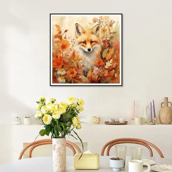 Diamond Painting Kits for Adults Fox, 5D DIY Diamond Art Kits for Beginners Round Full Drill Diamond Painting for Home Wall Decoration Gift 12&times;12inch, Fall Maple Leaf {4}
