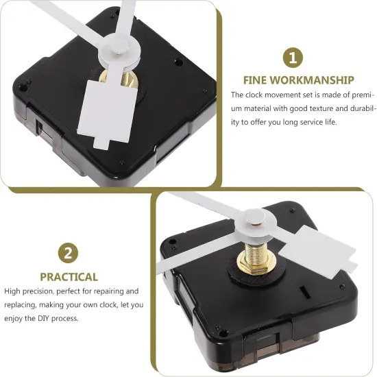 Wall Clock Movement: Battery Operated Clock Mechanism Kit - Clock Hands Motor Replacement For DIY Repair Parts Clock Mechanism Kit Plastic White {4}