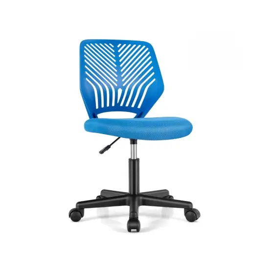 Height-Adjustable Office Desk Chair with Universal Casters and Ergonomic Curved Backrest Pink {8}