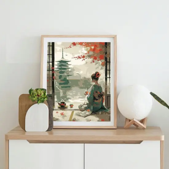 Paint by Numbers for Adults Beginners Home Acrylic Paint by Numbers Kits for Kids on Canvas 16x20 inch, Japanese Tea {2}