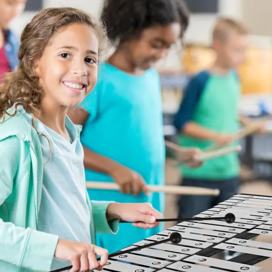 Adjustable Aluminum Percussion Glockenspiel Set with Stand, Mallets and Practice Pad {2}