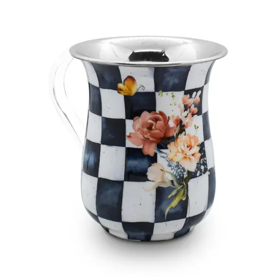 Chic Checkered Stainless Steel Wash Cup {1}