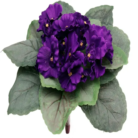 8" Artificial Violet Bush 4-Pack &ndash; Lush Silk Flowers & Greenery, Home & Seasonal D&eacute;cor {1}