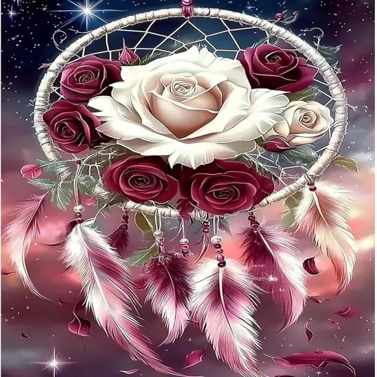 Dream Catcher 5D Diamond Painting Kits for Adults, Diamond Art Kits for Beginner, DIY Full Round Drill Diamond Dots Gem Art Kits for Home Wall Decor 12x16 Inch {1}