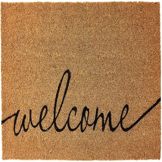 Coco Coir Door Mat with Heavy Duty Backing, Welcome Doormat (17" x 30"), Doormat Indoor Entrance (Cursive Welcome) {1}