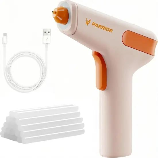 Motor-Driven Cordless Hot Glue Gun with 15s Fast Preheating, Anti-Drip & Auto Power-Off, Rechargeable Glue Gun Kit Includes Premium Glue Sticks, Perfect for Home Crafts, DIY, and Quick Repairs {1}