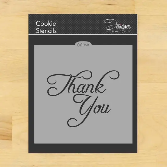 Thank You Cookie & Craft Stencil | CM068 by Designer Stencils | Cookie Stencils for Royal Icing, Airbrush, Dusting Powder | {1}