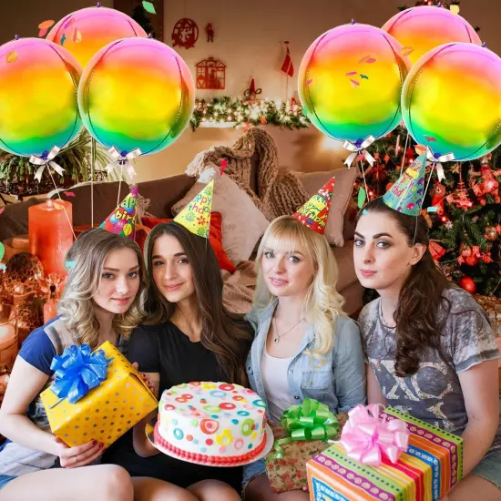 Colorful Rainbow Foil Balloons, 4D Gradient Rainbow Balloons, 22 Inch Tie Dye Balloons for Birthday Party, Summer Balloons Rainbow Mylar Balloons Rainbow Birthday Balloons Decorations {2}