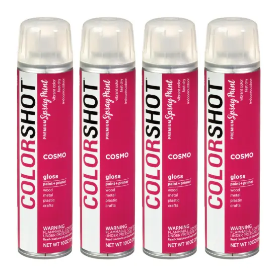 COLORSHOT Gloss Spray Paint Cosmo (Fuchsia) 10 oz. 4 Pack {1}