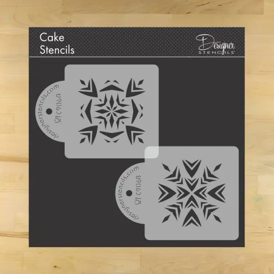 Aztec Tiles Cookie Stencils | C906 by Designer Stencils | Cookie Decorating Tools | Baking Stencils for Royal Icing, Airbrush, Dusting Powder | Reusable Plastic Food Grade Stencil for Cookies | Easy to Use & Clean Cookie Stencil {1}