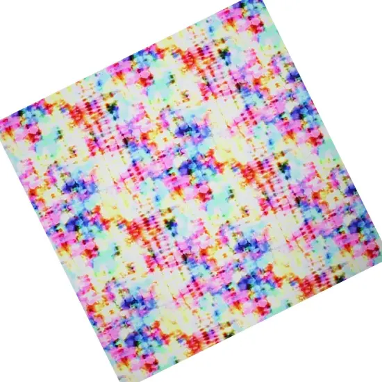 Abstract Rainbow Printed Spandex Fabric {5}