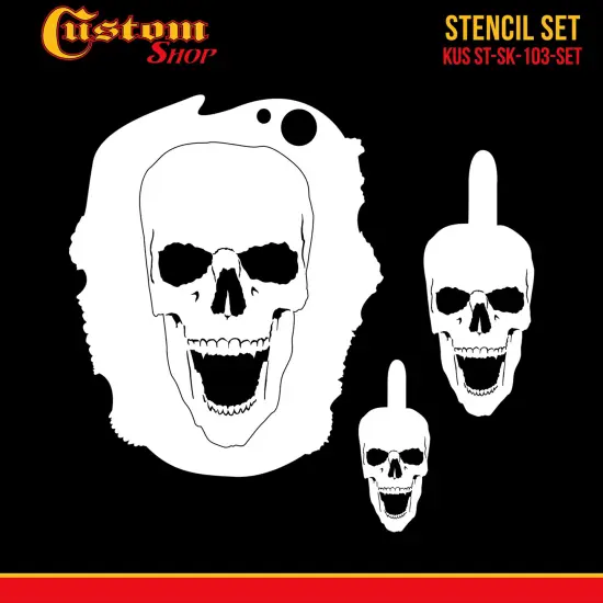 Custom Shop Airbrush Stencil Skull Design Set #3 (3 Different Scale Sizes) - 3 Laser Cut Reusable Templates {2}