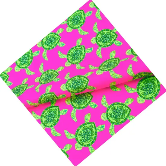 Lucid Aquatic Turtles Printed Spandex Fabric Famous {4}