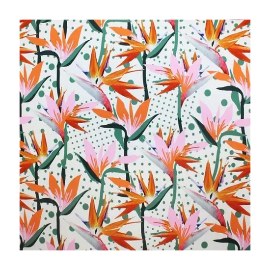 Dotted Birds of Paradise Printed Spandex {3}
