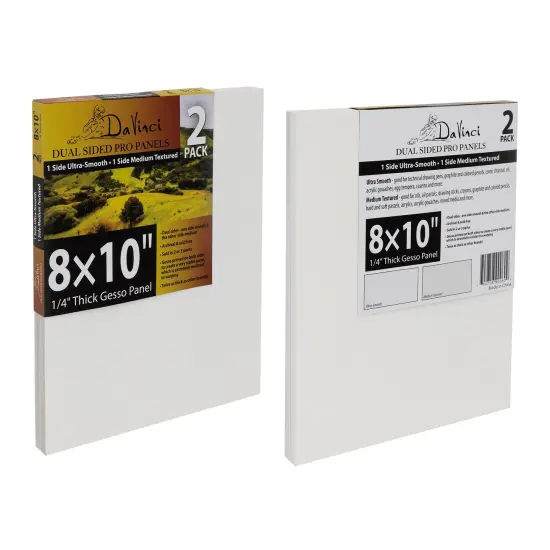 Jerry's Artarama Da Vinci Dual Sided Pro Panel Board - 2-Pack, 8x10" 6mm Deep Panels for Painting - Archival, Acid-Free Art Supplies - Ultra-Smooth & Medium Textured Paint Surfaces {3}