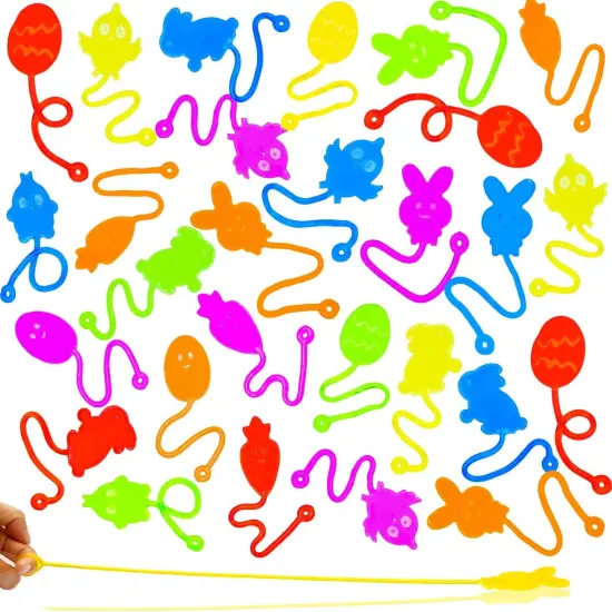 36 Pack Easter Sticky Hands Toys, Easter Theme Styles Stretchy Toys Easter Basket Stuffers {1}