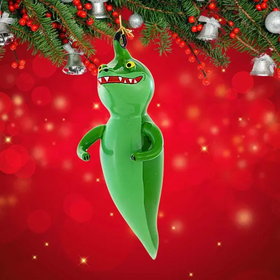 Italian Ornaments 6.5 Inch Tick Tock The Croc Christmas Tree Ornament , Christmas Decor Italian Peter Pan Reptile Green {4}