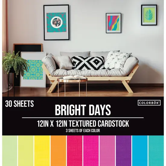Colorbok Textured Cardstock Pad 12"X12" 30/Pkg-Bright Days {1}