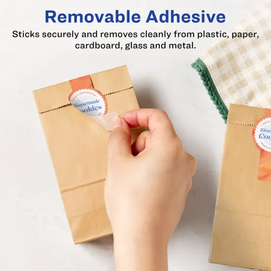 Avery Matte White Removable Wraparound Labels with Sure Feed Technology, Print-to-the-Edge, 1.5" x 7.75" {2}