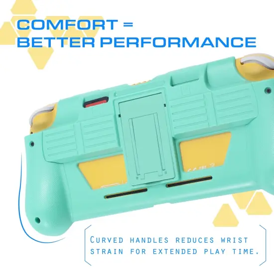 Protective Case for Nintendo Switch Lite 2019, Hard Grip Cover with 2 Game Card Slots Holder, Built in Stand, Shock-Absorption & Anti-Scratch Design, Turquoise Green by Insten {3}