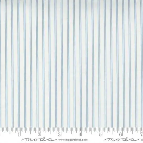 Nantucket Summer Cream Blue Stripe Stripes 44"/45" Fabric Per Yard {1}