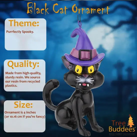 Tree Buddees Black Cat Halloween Ornament {2}