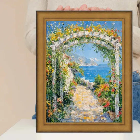 Industrial Gold Metal Slope Picture Frame 12x36 frame {3}