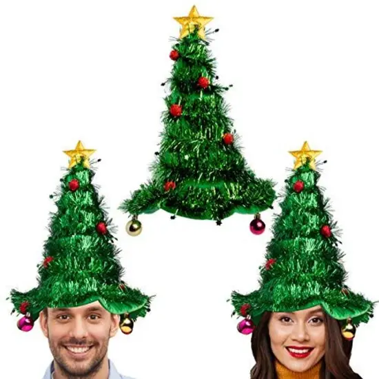 Simply Genius Christmas Tree Hat (3 Pack): Humorous 18&rdquo; Decorated Christmas Tree Hat, Festive Holiday Decor {1}