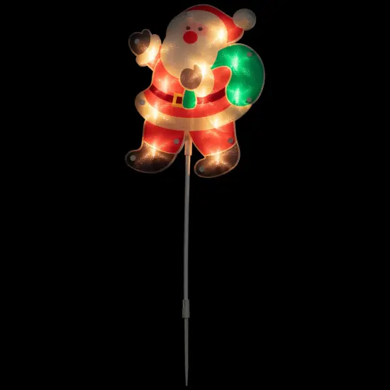 Northlight Lighted Holographic Santa Claus Outdoor Christmas Pathway Markers - 25" - Set of 3 Red {6}