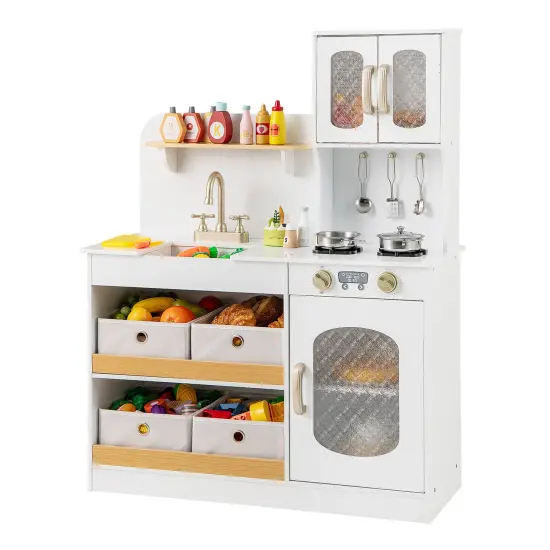 Plastic Kids Kitchen Playset with Cooking Accessories and Toy Cut table Veggies {4}