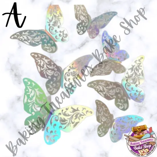 Holographic Butterfly Stickers, Butterfly Waterproof Transparent Decorative Decals {2}