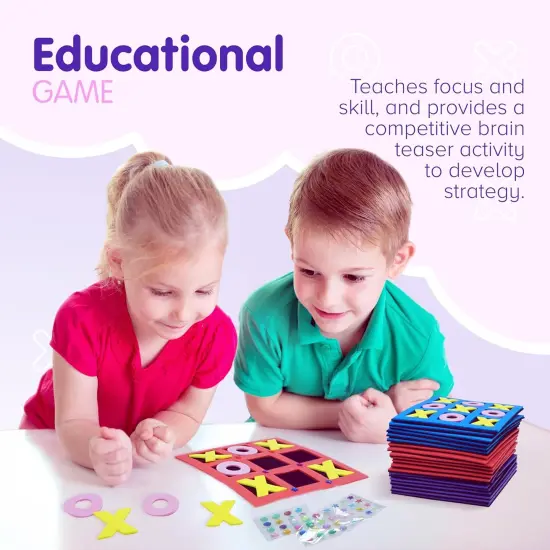 4E's Novelty 48 Pack Tic Tac Toe Game Bulk - Valentines Gifts for Kids, Classroom Exchange Toys {2}