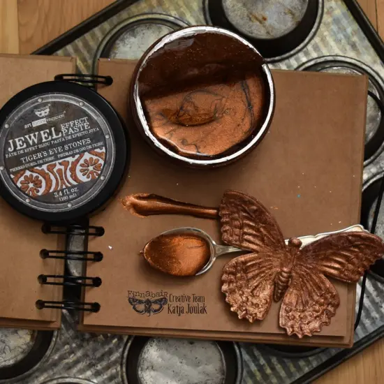 Art Extravagance - Jewel Texture Paste - Tiger's Eye Stones - 1 jar, 3.4 fl oz (100 ml) {2}