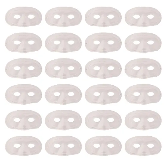 24 Pack Bulk Mardi Gras White Half Mask {5}