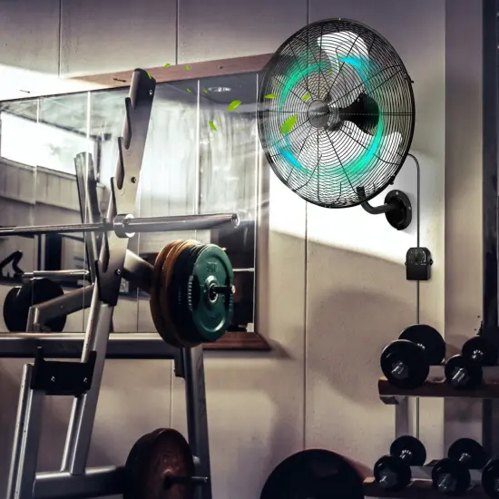 20 Inch Wall Mount Fan with 3 Fan Speeds and Adjustable Tilt Head-Black {2}