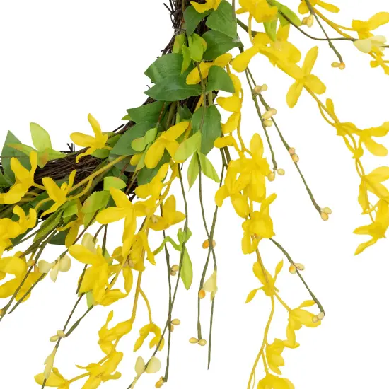 Northlight Forsythia Artificial Spring Floral Wreath - 20" - Yellow {5}