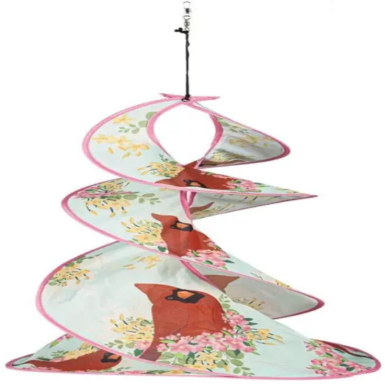 Spring Floral Cardinal Twister Spinner {1}