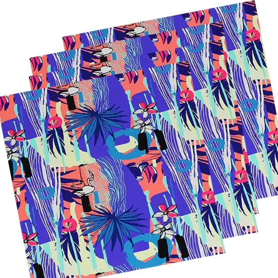 Miami Vice Flamingos Printed Spandex Fabric {7}