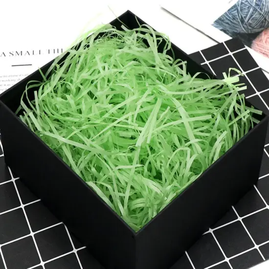 Raffia Paper Shreds, 100g Shredded Paper for Gift Box, Crinkle Cut Paper Shred Filler for Gift Wrapping & Basket Filling(Green) {2}