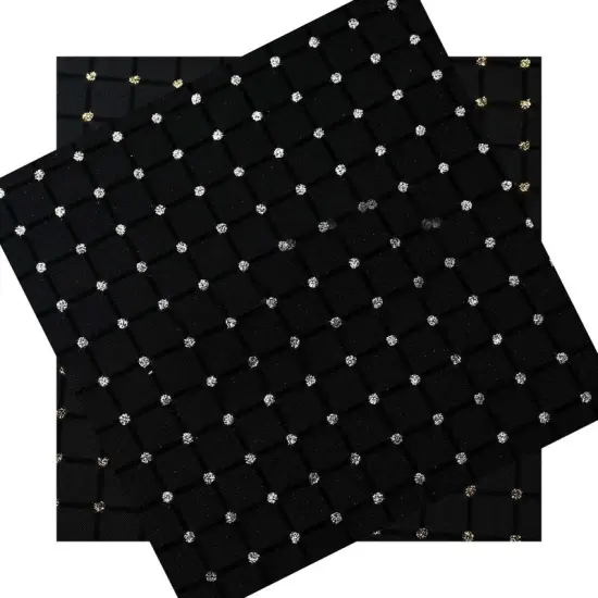 Glitter Diamond Mesh Nylon Spandex Mesh Silver Black {7}