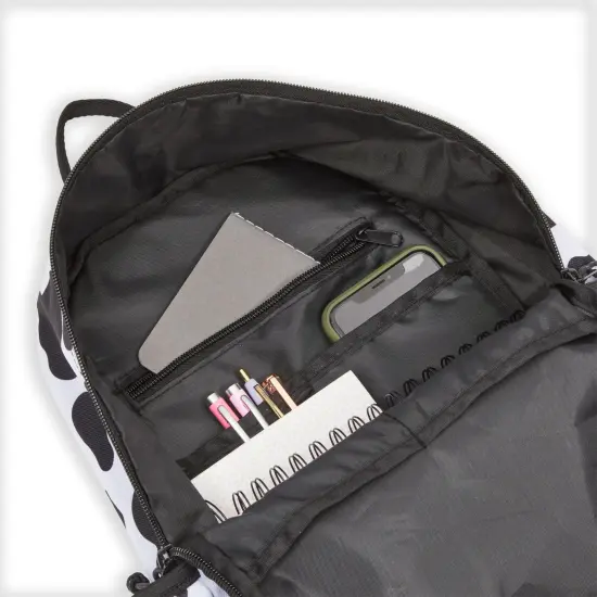 Zodaca Cow Print Mini Backpack for Women, and Girls, Small Shoulder Bag for School, Travel, Day Trips, Concerts, and Festivals, Cow Mini Backpack with Adjustable Straps, 12.5x4.5x15 inches Black {7}