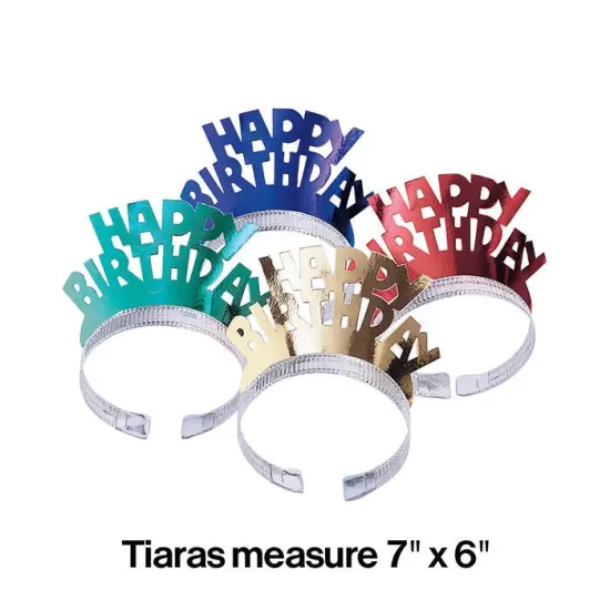 48 pc Bulk Foil Birthday Tiaras {2}
