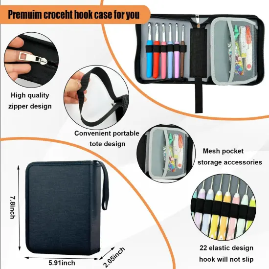 21 Sizes Crochet Hooks Set,Ergonomic Crochet Hook with Case for Arthritic Hands,Complete Crochet Set {4}